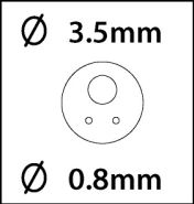 Perforatie naald nr.4 (2x0.8 1x3.5mm) #