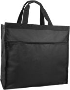 Shopper zwart nylon + handvat 40x16x36cm #